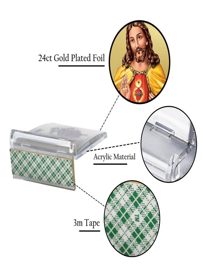 DIVINITI Jesus Christ Photo Frame for Car Dashboard, Car Idol, Table Decor|ACF 3A Acrylic Car Frame with 24K Gold Plated Foil|Religious Frame for Prayer and Gift (5.8X4.8 CM) - Image 5